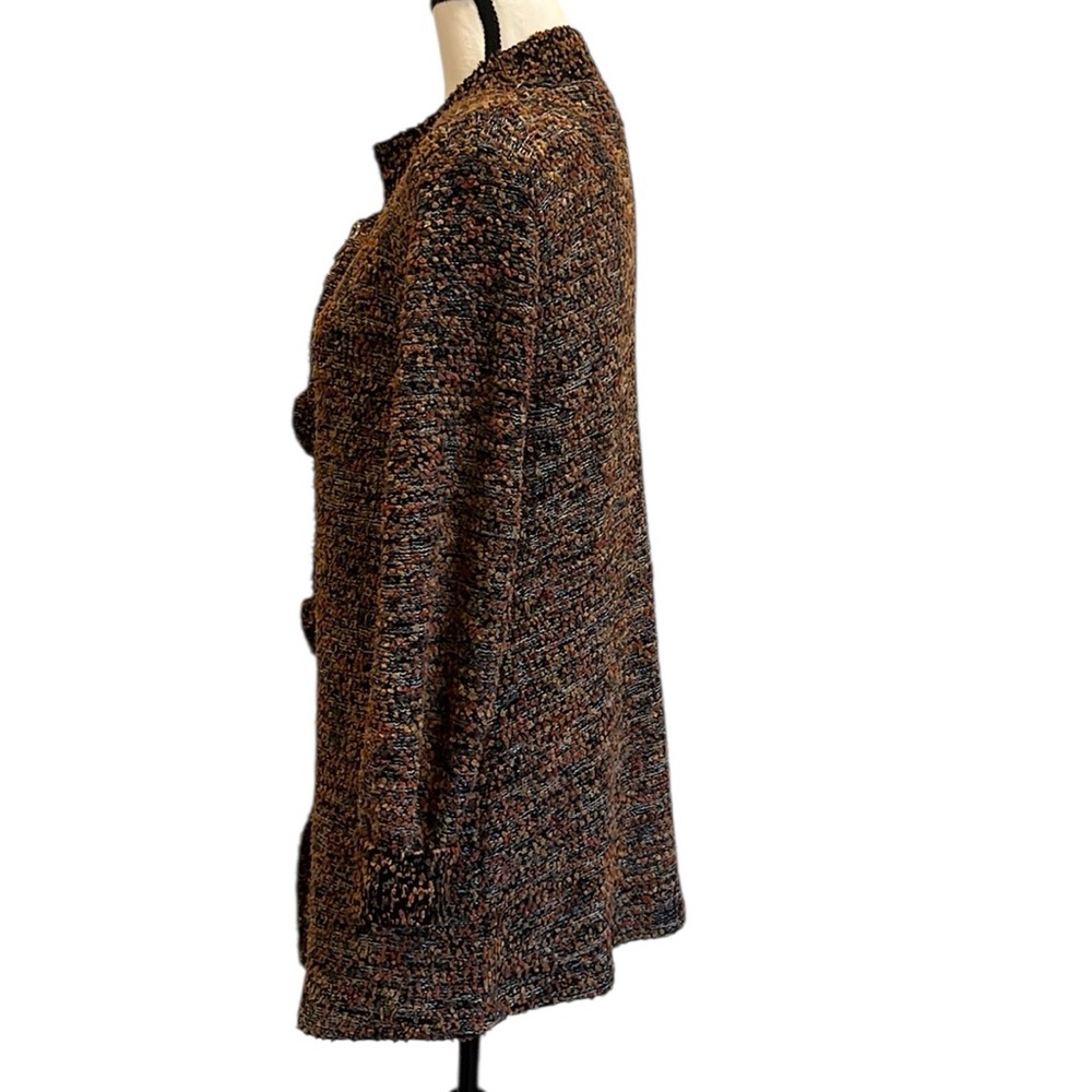 Jamie Kreitman New York Boucle Knit Cardigan Sweater Medium USA Tweed Fall - Picture 4 of 13